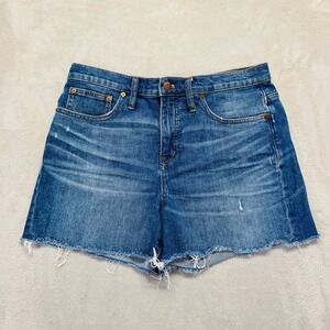 Madewell Shorts Womens‎ 30 Cut Off High Rise Whiskered Medium Wash Blue Denim 3"
